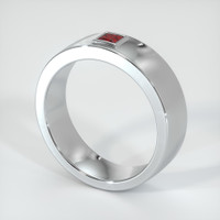 18K White Gold Ruby Men's Wedding Band Image