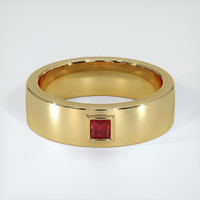 14K Yellow Gold Ruby Men's Wedding Band Video