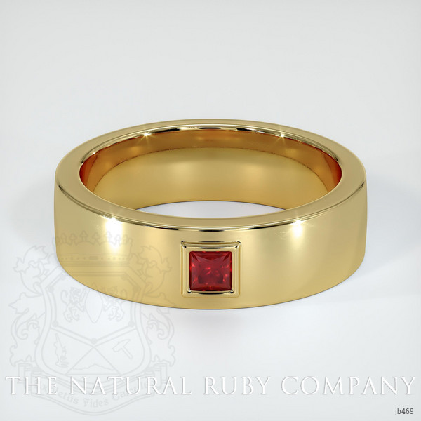 14K Yellow Gold Ruby Men's Wedding Band