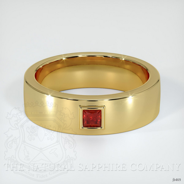 18K Yellow Gold Ruby Men's Wedding Band