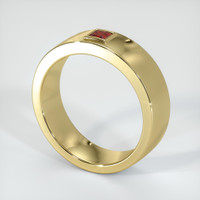 18K Yellow Gold Ruby Men's Wedding Band Image