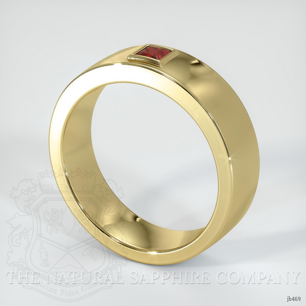 18K Yellow Gold Ruby Men's Wedding Band