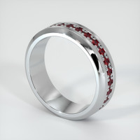 Platinum 950 Ruby Men's Wedding Band Image