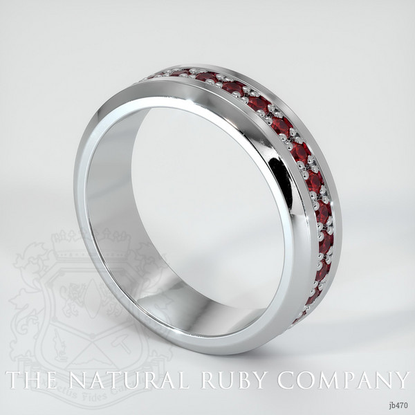 Platinum 950 Ruby Men's Wedding Band