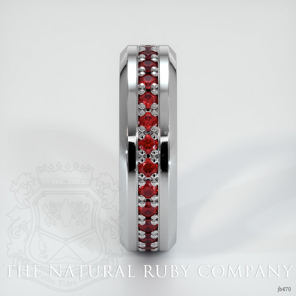 Platinum 950 Ruby Men's Wedding Band