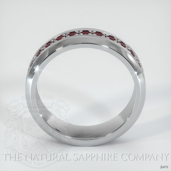 14K White Gold Ruby Men's Wedding Band