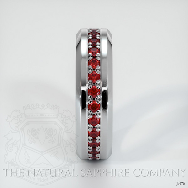 14K White Gold Ruby Men's Wedding Band