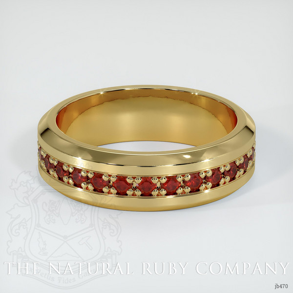 14K Yellow Gold Ruby Men's Wedding Band