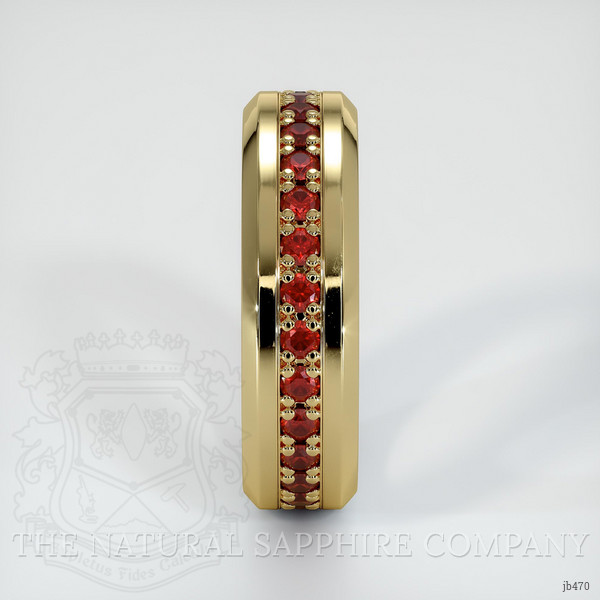 14K Yellow Gold Ruby Men's Wedding Band