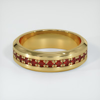 18K Yellow Gold Ruby Men's Wedding Band Video