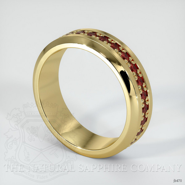 18K Yellow Gold Ruby Men's Wedding Band