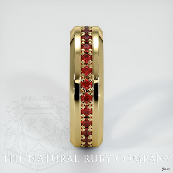18K Yellow Gold Ruby Men's Wedding Band