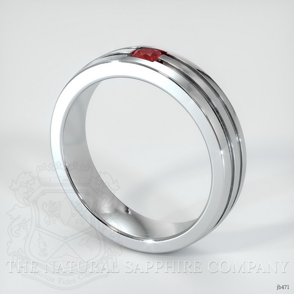 Platinum 950 Ruby Men's Wedding Band