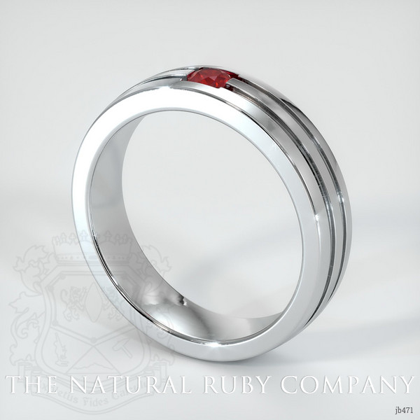 Platinum 950 Ruby Men's Wedding Band