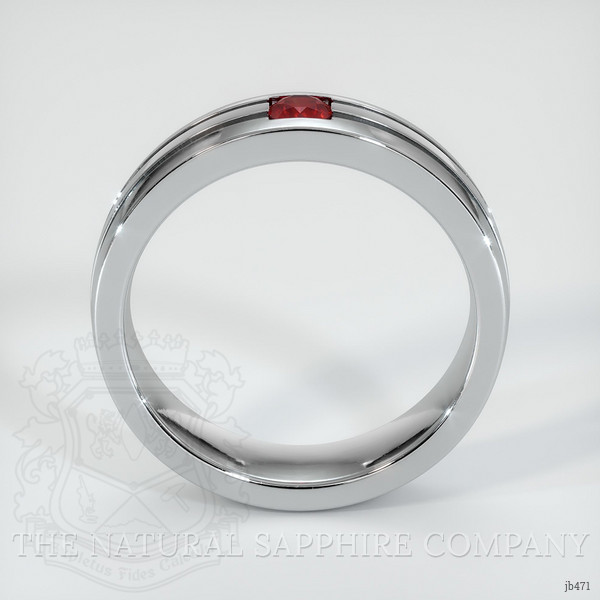 Platinum 950 Ruby Men's Wedding Band