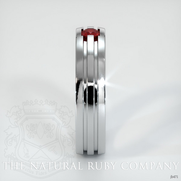 Platinum 950 Ruby Men's Wedding Band
