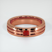 14K Rose Gold Ruby Men's Wedding Band Video