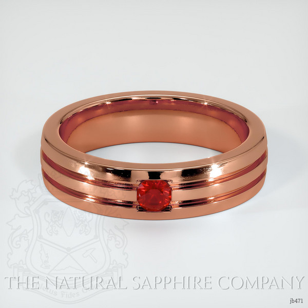 14K Rose Gold Ruby Men's Wedding Band
