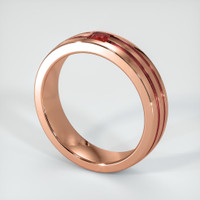 14K Rose Gold Ruby Men's Wedding Band Image