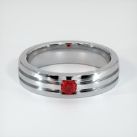 14K White Gold Ruby Men's Wedding Band Video