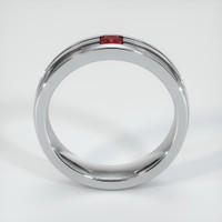 14K White Gold Ruby Men's Wedding Band Image