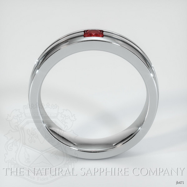 14K White Gold Ruby Men's Wedding Band