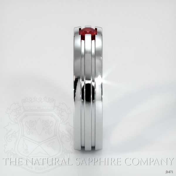 14K White Gold Ruby Men's Wedding Band