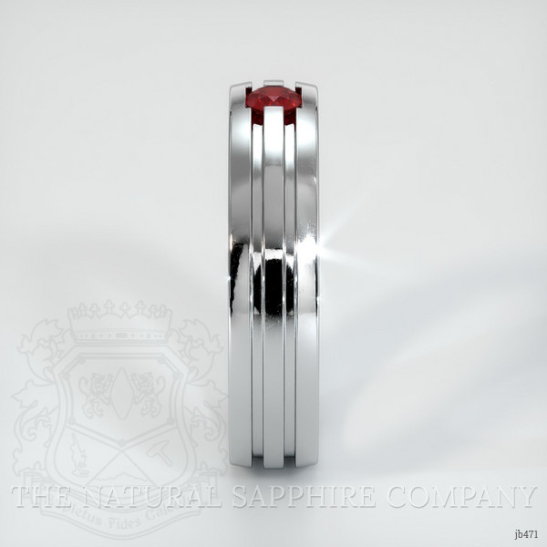 18K White Gold Ruby Men's Wedding Band