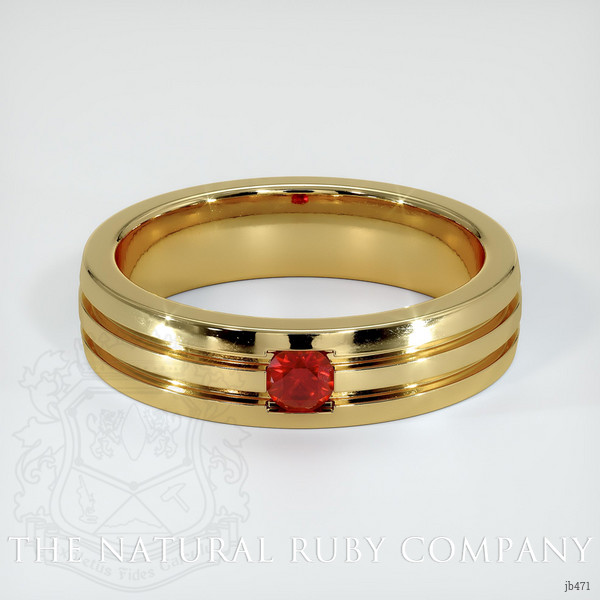 14K Yellow Gold Ruby Men's Wedding Band
