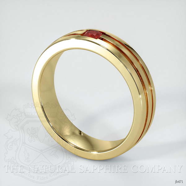 14K Yellow Gold Ruby Men's Wedding Band