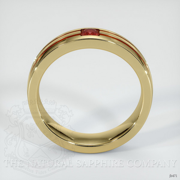 14K Yellow Gold Ruby Men's Wedding Band