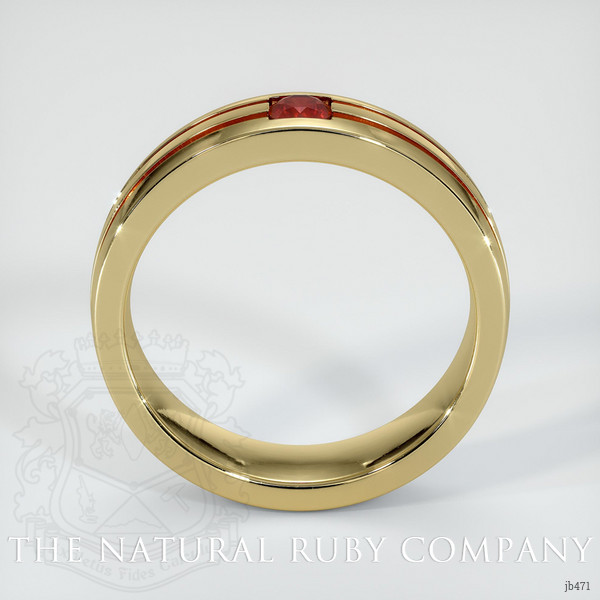 14K Yellow Gold Ruby Men's Wedding Band