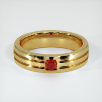 18K Yellow Gold Ruby Men's Wedding Band Video
