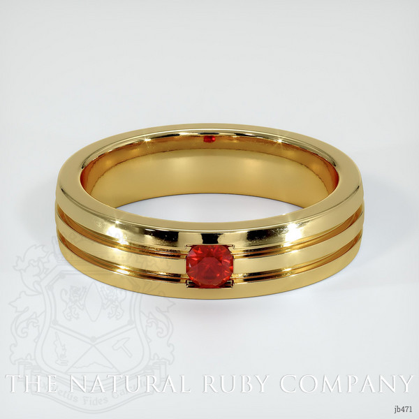 18K Yellow Gold Ruby Men's Wedding Band