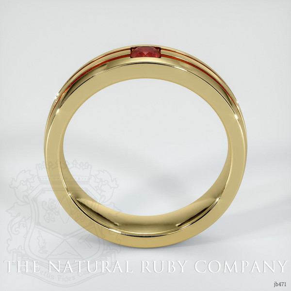 18K Yellow Gold Ruby Men's Wedding Band