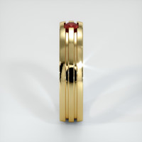 18K Yellow Gold Ruby Men's Wedding Band Image