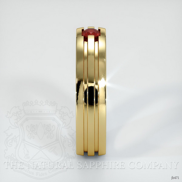 18K Yellow Gold Ruby Men's Wedding Band
