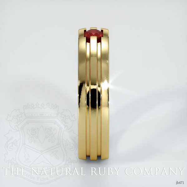 18K Yellow Gold Ruby Men's Wedding Band