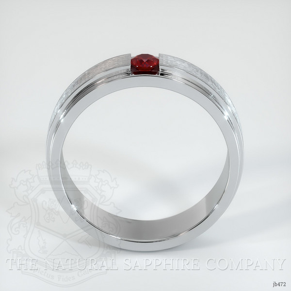 Platinum 950 Ruby Men's Wedding Band