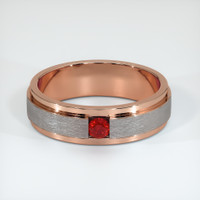 14K Rose Gold Ruby Men's Wedding Band Video