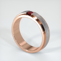 14K Rose Gold Ruby Men's Wedding Band Image