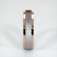 14K Rose Gold Ruby Men's Wedding Band Image