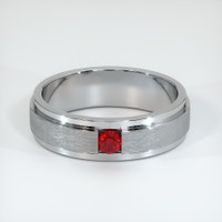 14K White Gold Ruby Men's Wedding Band Video
