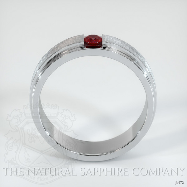 14K White Gold Ruby Men's Wedding Band