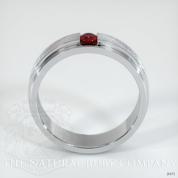14K White Gold Ruby Men's Wedding Band