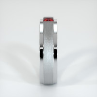 14K White Gold Ruby Men's Wedding Band Image