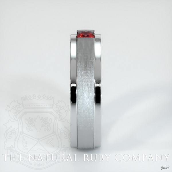 14K White Gold Ruby Men's Wedding Band