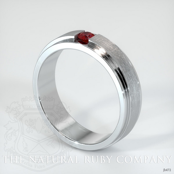 18K White Gold Ruby Men's Wedding Band