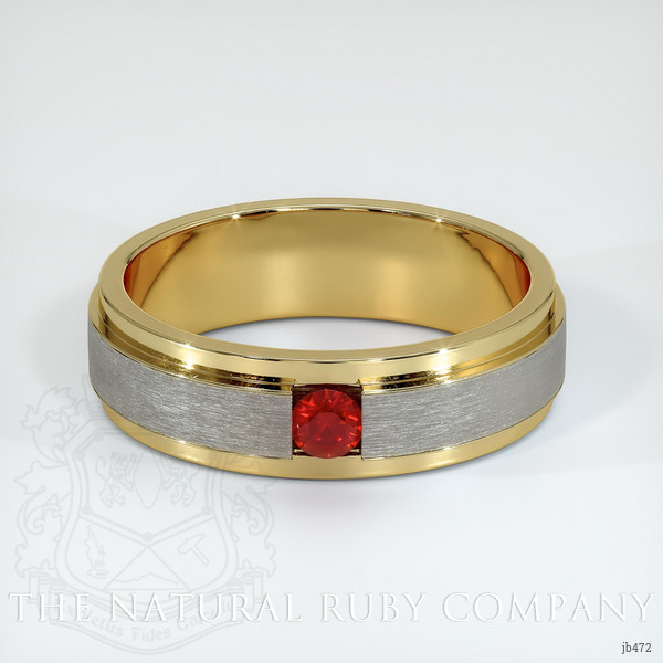 14K Yellow Gold Ruby Men's Wedding Band