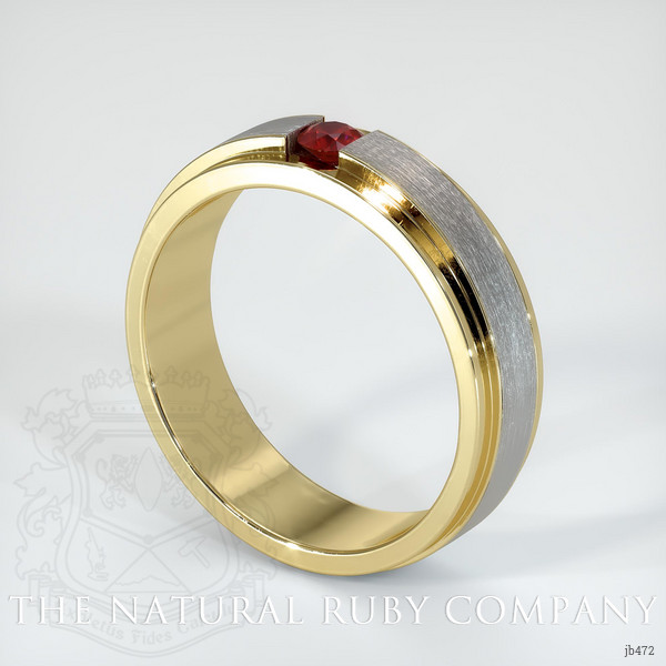 14K Yellow Gold Ruby Men's Wedding Band